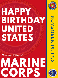 Image of United States Marine Corps Birthday Poster