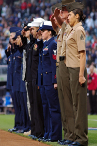 Image of Saluting Service Members 